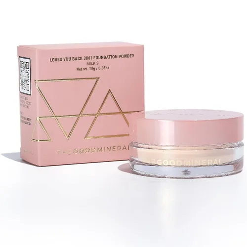 Vista 11 de The Good Mineral Loves-You-Back Base de maquillaje mineral en polvo 3 en 1 (CARAMEL 3) Diseñada para pieles sensibles y propensas al acné para una