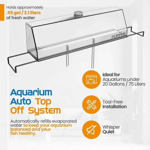 Vista 3 de Flipper Aquarium Auto Top Off System Mantenedor de nivel de agua ATO para tanques de acuario de agua dulce y salada