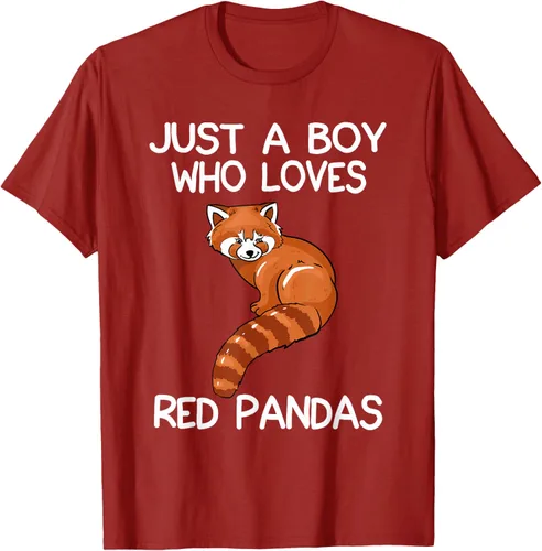 Vista 42 de Just A Boy Who Loves Red Pandas Gift - Camiseta con diseño de panda roja, Negro, S