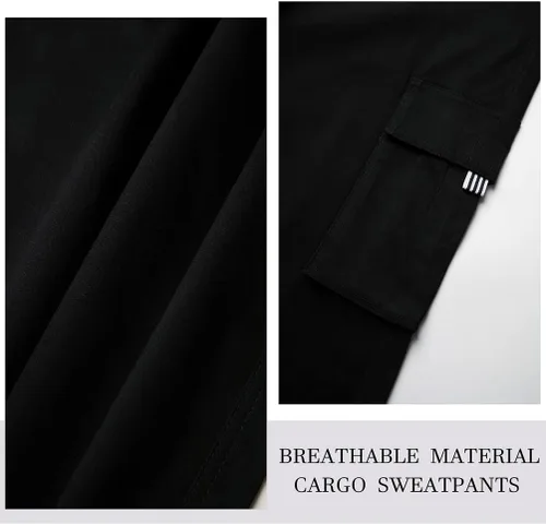 Vista 6 de THWEI Pantalones cargo para hombre, estilo casual, de algodón, con múltiples bolsillos, para senderismo, trabajo