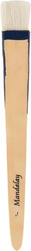 Vista 7 de Creative Mark Mandalay - Cepillo profesional de merluza para cabello de cabra – Pincel de pintura de 1 pulgada de ancho con mango de paleta