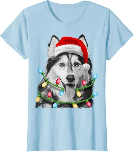 Vista 16 de Camiseta para niños con diseño de hachís siberiano con luces de árbol de Navidad Negro