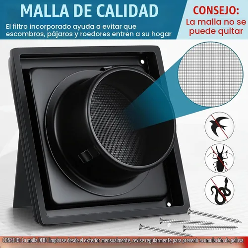Vista 3 de Gisafai Cubierta de Ventilación de Secadora de 4 Pulgadas para Exteriores con Pantalla de Acero Inoxidable, Cubierta de Ventilación de Escape
