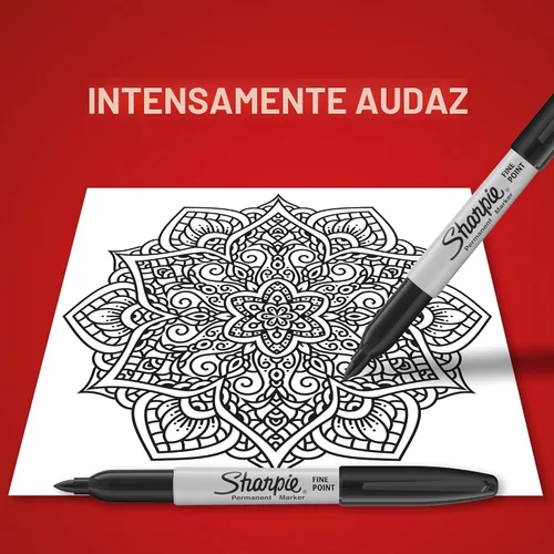 Vista 3 de Sharpie (30063) marcador permanente de trazo fino con tinta azul, Negro