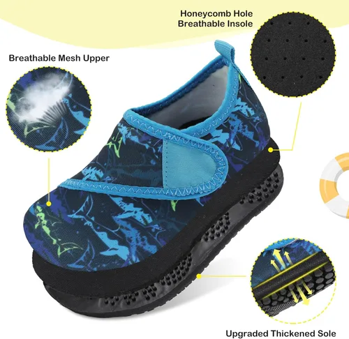 Vista 2 de LeIsfIt Zapatos de agua para niños y niñas, zapatos de playa para bebés, calcetines acuáticos antideslizantes para niños