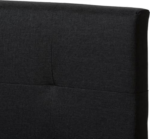 Vista 6 de Baxton Studio Elaina - Cama de tela moderna y contemporánea, matrimonial, color gris oscuro