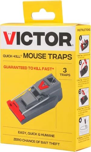 Vista 4 de Trampas para ratones Victor M140-3B de muerte rápida para interiores para el hogar - 3 trampas para ratones reutilizables