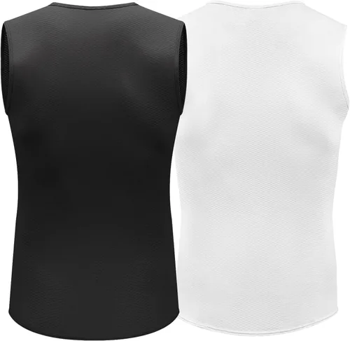 Vista 3 de Przewalski Mens Sleeveless Cycling Undershirt Quick Dry Bike Base Layer Vests Breathable Tops Bicycle Clothing