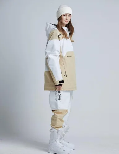 Vista 43 de RIUIYELE Traje de esquí para mujer, chaqueta y pantalones de snowboard para deportes al aire libre, traje de nieve con aislamiento impermeable