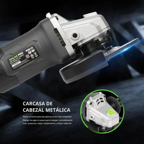 Vista 5 de GALAX PRO Amoladora Angular Eléctrica, Equipada con Motor de 4.0 Amperios con Potencia de Salida Máxima de 750W, Amoladora Angular con Cable