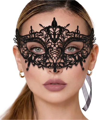 Vista 42 de Masquerade Mask For Women Lace Masquerade Mask for Masquerade Party, Proms, Venetian Party, Mardi Gras, Halloween & Cosplay Ana Bg Pluma de Pavo Real