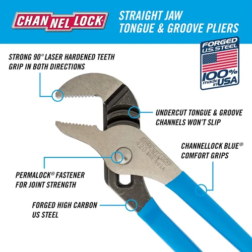 Vista 7 de Channellock Kit de alicates PC-2 Pro Choice con bandeja de herramientas adicional para un almacenamiento conveniente, 4 piezas de lengüeta y ranura