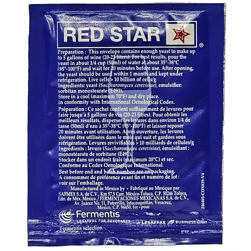Vista 2 de Red Star, levadura en polvo Premier Cuvee (10 paquetes)