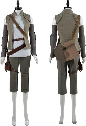 Vista 2 de Disfraz de Rey Skywalker para adultos, uniforme Jedi, conjunto completo de bata con capucha con cinturón, trajes de Halloween para mujer