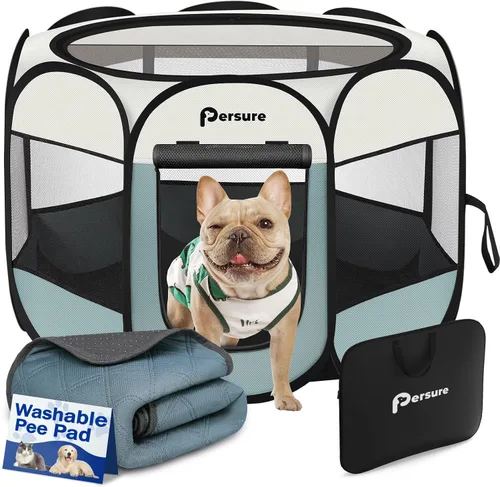 Vista 8 de Corralito para perros y gatos en interiores y exteriores, para cachorros, mascotas, gatos, recuperación después de una cirugía, carpa jaula