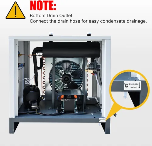 Vista 8 de Secador de aire refrigerado 84.7CFM, 110V 1PH para el compresor de aire