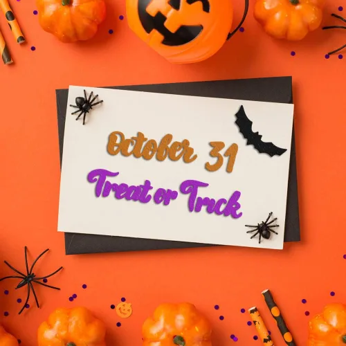 Vista 5 de Troqueles de corte de palabras de Halloween para hacer tarjetas y decoraciones de álbumes de fotos, letras de calavera fantasma, troqueladas