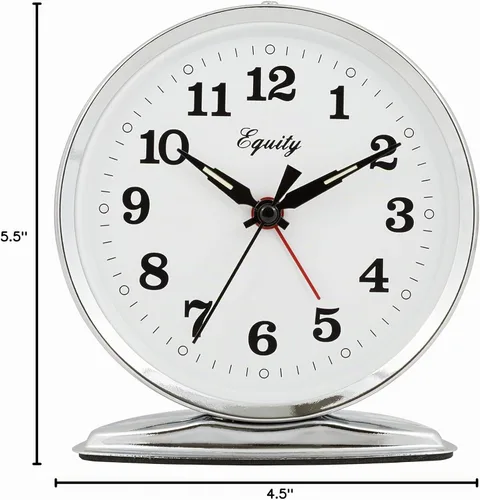 Vista 6 de La Crosse Technology 24014, reloj despertador a cuerda, campana fuerte, cromado, Cromo, Plateado, 1
