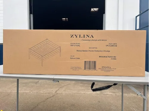 Vista 5 de Zylina Cama de jardín elevada de madera: macetas elevadas XL de 48 x 36 x 22 pulgadas para exteriores con patas, camas de jardín al aire libre