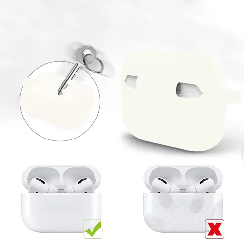 Vista 3 de Sahara - Venture Series - Funda de silicona para AirPods Pro (2ª generación), color blanco nube (HP00053)