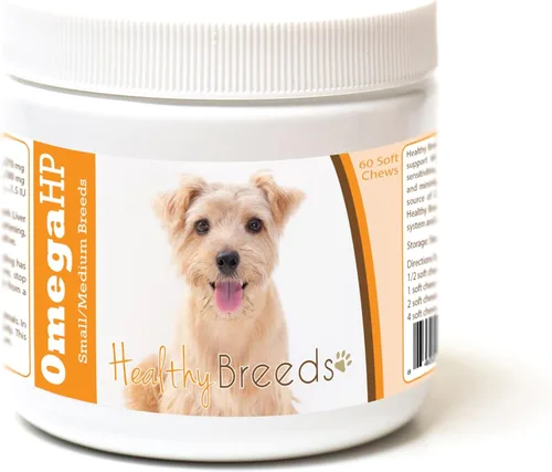 Vista 129 de Healthy Breeds Affenpinscher Omega HP - Masticables suaves para piel y pelaje, 60