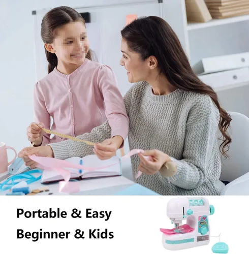 Vista 5 de Mini máquina de coser, máquina de coser niños juguete para niñas niños