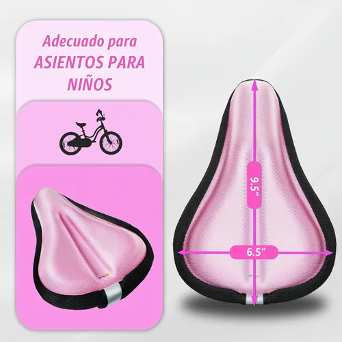 Vista 2 de YLG Cojín de asiento de bicicleta para niñas, funda de asiento de bicicleta acolchada de gel para niños, transpirable y extra suave, espuma