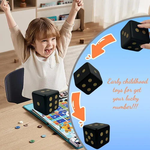 Vista 4 de Juguete de Dados de Espuma de 3.15 Pulgadas: Un Divertido Juguete Educativo de Dados Kawaii Lleno de Diversión para Juegos de Mesa Infantiles