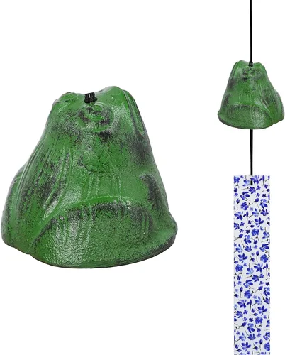 Vista 5 de Carillón de viento japonés de hierro fundido para exteriores, adorno para jardín, patio y balcón, decoración de campana de viento de metal colgante