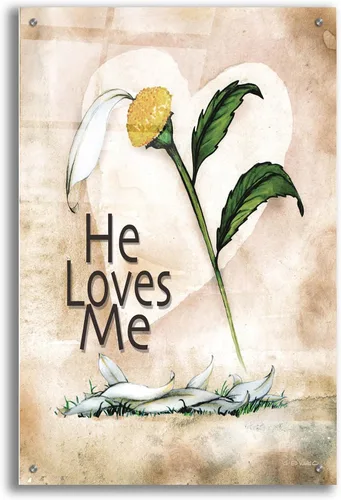 Vista 9 de Epic Art "He Loves Me" de Ed Wargo, arte de pared de vidrio acrílico, 12.0 x 15.9 in