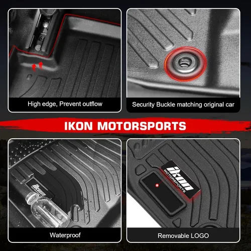 Vista 6 de IKON MOTORSPORTS Alfombrillas de suelo de TPE 3D, compatibles con Mercedes-Benz Clase GLC 2023-2024, forros antideslizantes impermeables para todo
