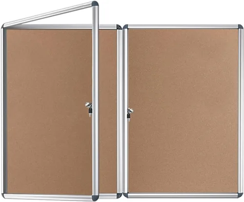 Vista 12 de Viz-pro tablón de anuncios con marco de aluminio clase 1, a prueba de alteraciones, con cerradura, Azul