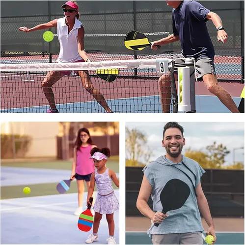 Vista 6 de Bolas de pickleball para exteriores, juego de bolas de pickleball compatibles con USAPA (40 agujeros, 4 unidades)
