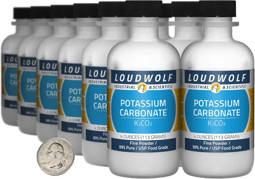 Vista 12 de Carbonato de potasio / 1.5 libras / 3 botellas / 99% puro USP grado alimenticio / polvo fino