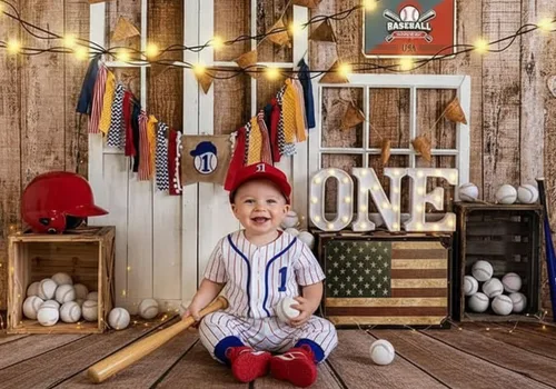 Vista 2 de Kate Fondos de fotografía para fiestas temáticas de béisbol, 7x5 pies, decoración de iluminación, fiesta de cumpleaños, estudio fotográfico, fondo