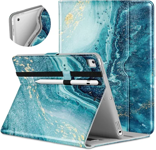 Vista 26 de DTTO para iPad de 9.7 pulgadas 5ª/6ª generación 2018/2017, funda con soporte para Apple Pencil, funda de cuero premium tipo folio con soporte