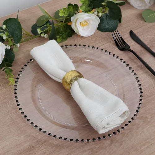 Vista 34 de Efavormart - Paquete de 10 platos de postre de plástico transparente rubor con borde de cuentas, platos redondos desechables para ensalada, 8