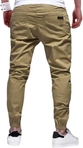 Vista 2 de Bilitry Pantalones deportivos chinos para hombre, pantalones cargo para senderismo, recreación al aire libre, pantalones de sarga para fitness