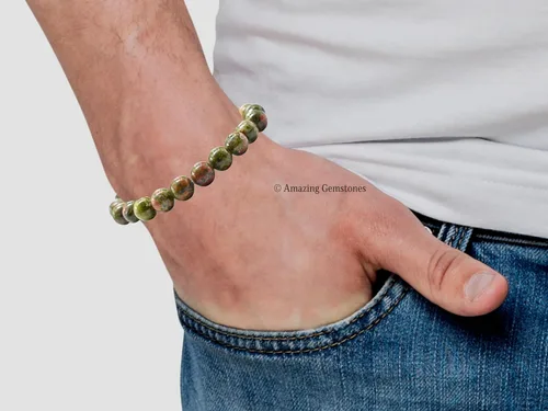 Vista 640 de Amazing Gemstone Crystal Bracelet for Women Men's Gifts - Protection Healing Crystal Bracelet - 8mm Gemstone Beaded Stretchable Bracelet Pulseras
