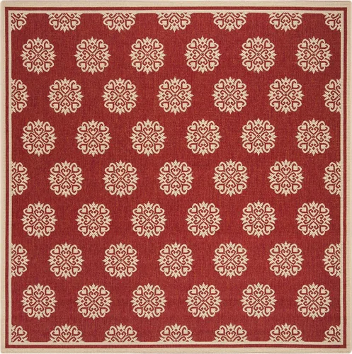 Vista 31 de SAFAVIEH Alfombra lavable al aire libre Linden Collection – 6 pies 7 pulgadas, cuadrada, aguamarina y crema, no desprende pelusa y fácil de limpiar