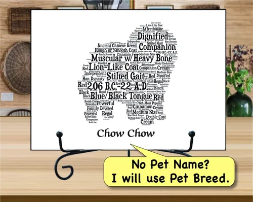 Vista 3 de PetArt.us Chow Chow – Impresión artística personalizada – Nombre de mascota personalizado, regalo para los amantes de los perros o recuerdo