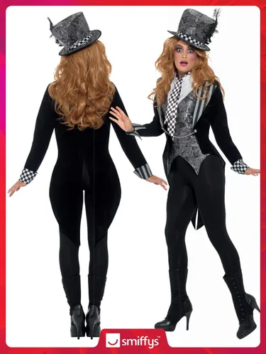 Vista 6 de Smiffys Disfraz de Miss Sombrerero Oscuro Deluxe para Mujer