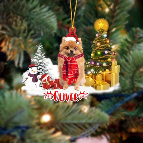 Vista 112 de NAZENTI Adorno personalizado de gato abisinio con árbol de pino, adorno de Navidad personalizado para perros amantes de las mascotas, colgante