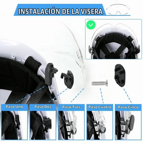 Vista 4 de Aolamegs ANSI Z87 Safety Hard Hat Visor-OSHA Construction Hard Hat Accessories,Safety Helmet Goggle Replacement,Eye Protector