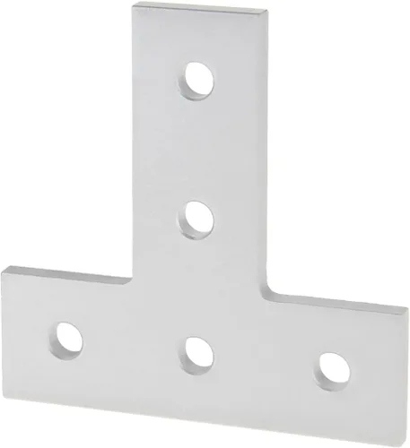 Vista 2 de 8020, 4080, serie 10, soporte de placa plana en T de aluminio de 5 agujeros, soporte de conector de montaje recto para extrusión de aluminio