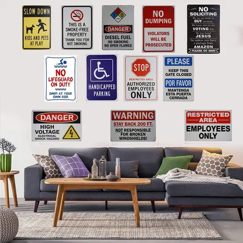 Vista 4 de Letreros de metal para decoración de pared, diseño de mapache pequeño, lata, retro, regalos divertidos para juegos, cafeterías, pub, cerveza, club