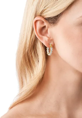 Vista 4 de Michael Kors - Arracadas de plata y oro rosa para mujer