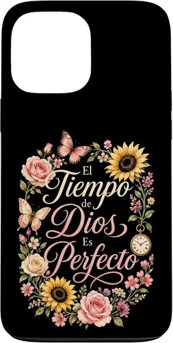 Vista 28 de Fe Cristiana El Tiempo De Dios ES Perfecto Floral Wreath Case for iPhone 16