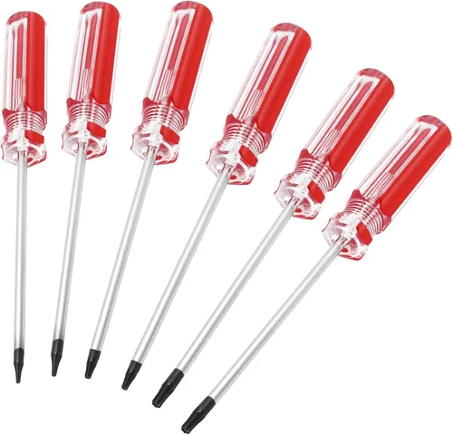 Vista 23 de Bonsicoky Destornillador de seguridad Torx T20 con punta magnética Rojo