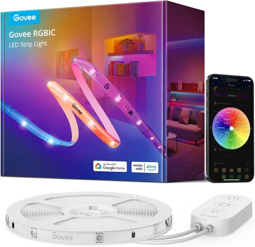 Vista 9 de Govee - Tira de luces LED RGBIC de 16.4 pies, luces LED inteligentes wifi, compatibles con Alexa y Google Assistant, control mediante aplicación